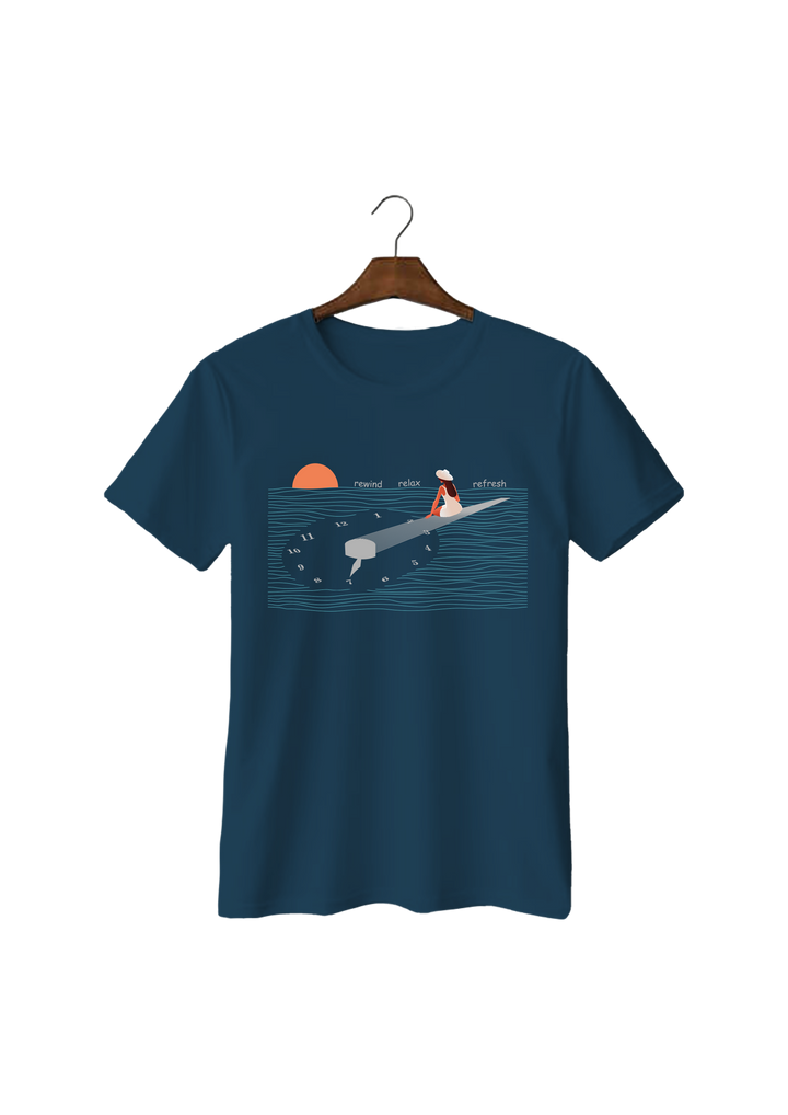 Rewind, Relax, Refresh: Classic escape routine T-shirt