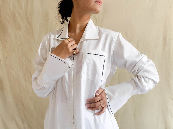 Timeless White Cuff-Bell Sleeve Shirt