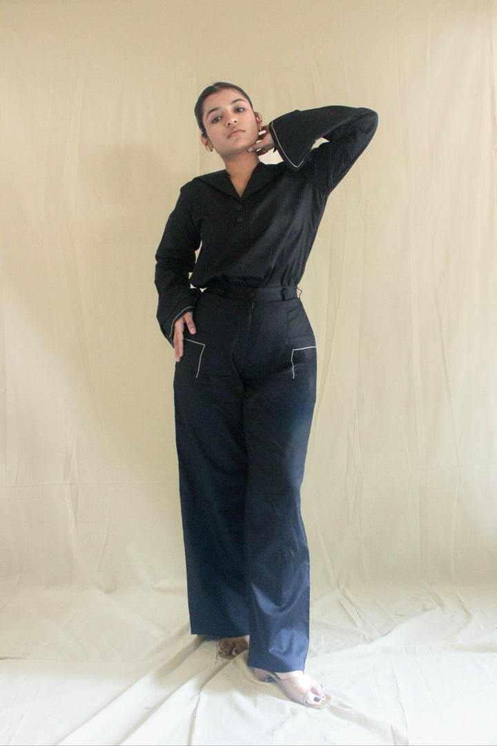 Black Versatile Wide Leg Everyday Pants