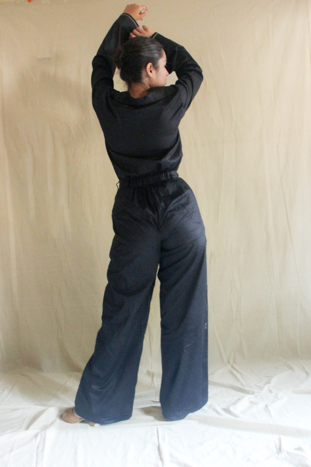 Black Versatile Wide Leg Everyday Pants